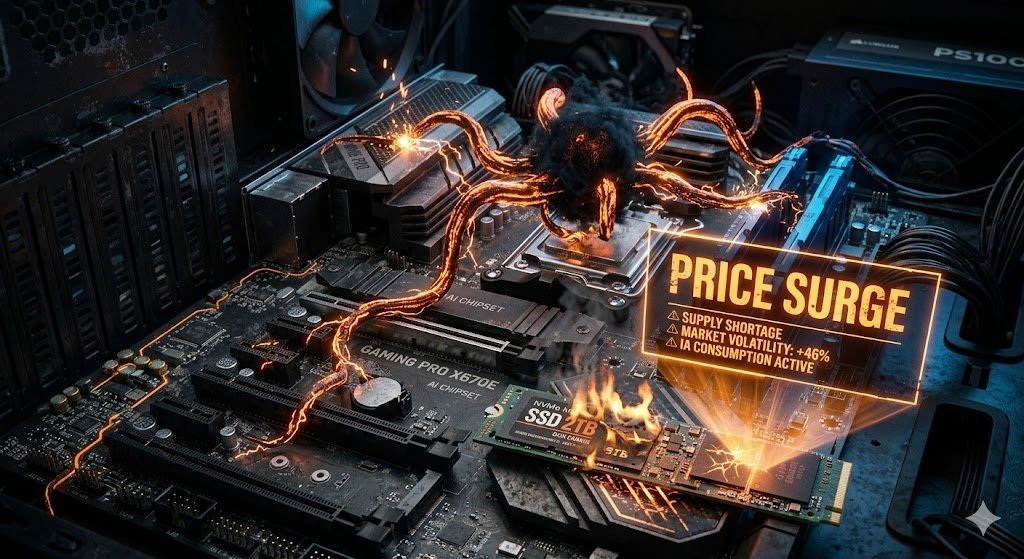 Crisis de Hardware 2026: SSD y RAM disparan su precio por la burbuja de la IA