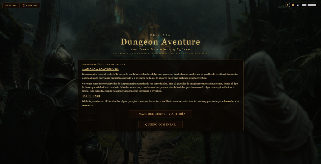 Pantalla de inicio de ODA